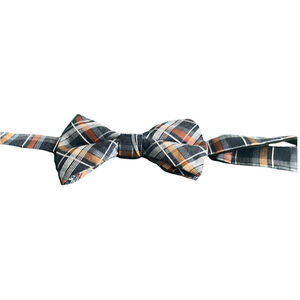 Jos A Bank Mens Blue Orange Plaid Bowtie Adjustable Formal Wedding Party Prom